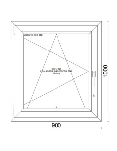 Kunststofffenster PVC Fenster 90x100 cm DREH/KIPP Veka Softline 82 MD 2