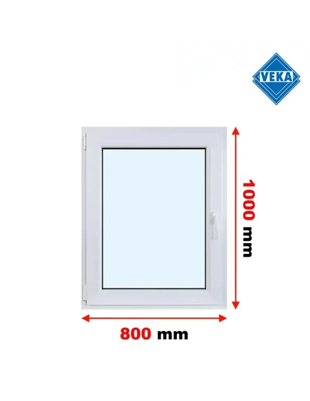 Kunststofffenster PVC Fenster 80x100 cm DREH/KIPP Veka Softline 82 MD