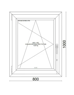 Kunststofffenster PVC Fenster 80x100 cm DREH/KIPP Veka Softline 82 MD 2