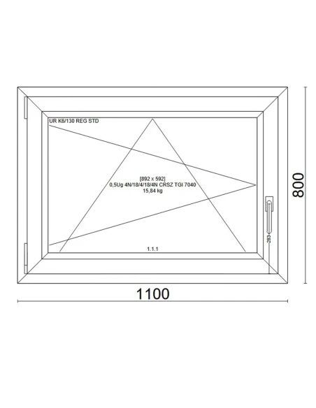 Kunststofffenster PVC Fenster 110x80 cm DREH/KIPP Veka Softline 82 MD