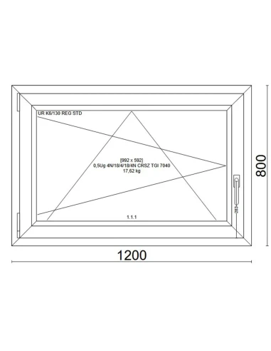 Kunststofffenster PVC Fenster 120x80 cm DREH/KIPP Veka Softline 82 MD