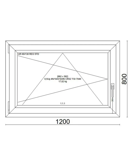 Kunststofffenster PVC Fenster 120x80 cm DREH/KIPP Veka Softline 82 MD