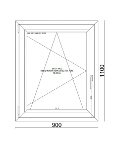 Kunststofffenster PVC Fenster 90x110 cm DREH/KIPP Veka Softline 82 MD 2
