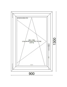 Kunststofffenster PVC Fenster 90x130 cm DREH/KIPP Veka Softline 82 MD 2