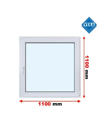 Kunststofffenster PVC Fenster 110x110 cm DREH/KIPP Veka Softline 82 MD
