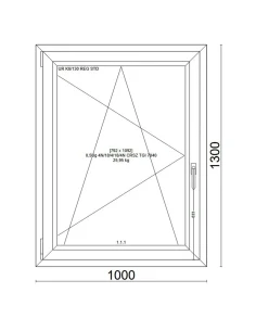 Kunststofffenster PVC Fenster 100x130 cm DREH/KIPP Veka Softline 82 MD 2