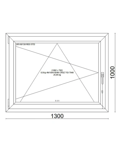 Kunststofffenster PVC Fenster 130x100 cm DREH/KIPP Veka Softline 82 MD