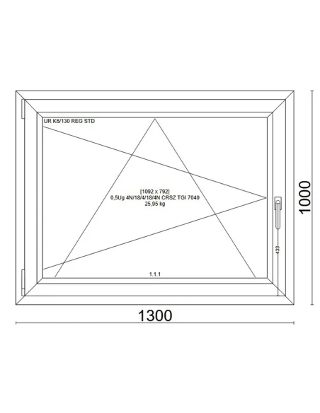 Kunststofffenster PVC Fenster 130x100 cm DREH/KIPP Veka Softline 82 MD