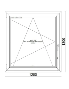 Kunststofffenster PVC Fenster 120x130 cm DREH/KIPP Veka Softline 82 MD 2