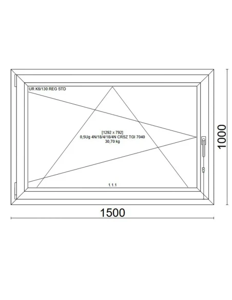Kunststofffenster PVC Fenster 150x100 cm DREH/KIPP Veka Softline 82 MD
