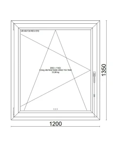 Kunststofffenster PVC Fenster 120x135 cm DREH/KIPP Veka Softline 82 MD 2