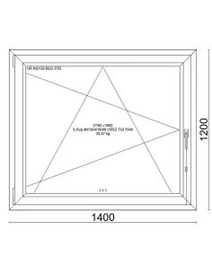 Kunststofffenster PVC Fenster 140x120 cm DREH/KIPP Veka Softline 82 MD 2