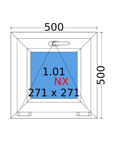 Kunststofffenster PVC Fenster 50x50 cm KIPP Decco EkoSun 6