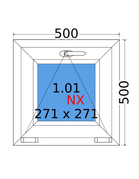 Kunststofffenster PVC Fenster 50x50 cm KIPP Decco EkoSun 6