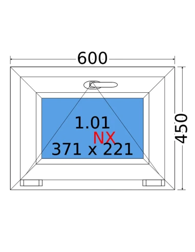 Kunststofffenster PVC Fenster 60x45 cm KIPP Decco EkoSun 6