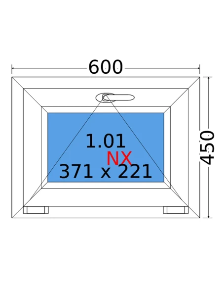 Kunststofffenster PVC Fenster 60x45 cm KIPP Decco EkoSun 6