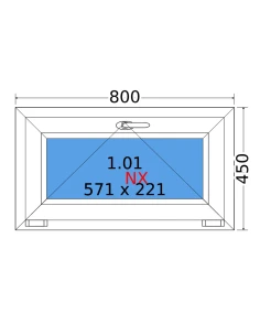 Kunststofffenster PVC Fenster 80x45 cm KIPP Decco EkoSun 6 2