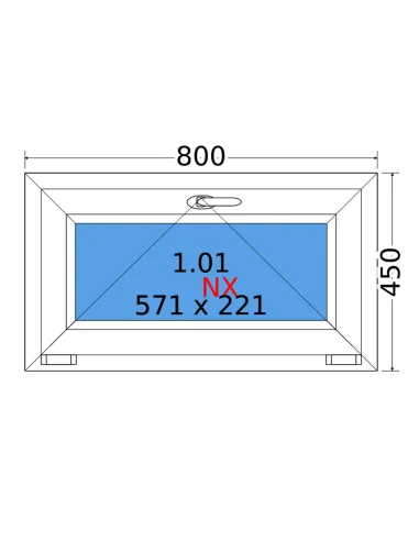 Kunststofffenster PVC Fenster 80x45 cm KIPP Decco EkoSun 6