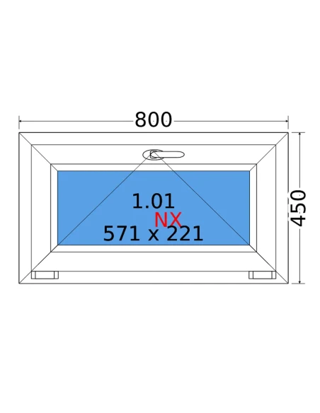 Kunststofffenster PVC Fenster 80x45 cm KIPP Decco EkoSun 6
