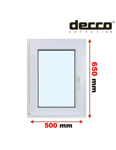Kunststofffenster PVC Fenster 50x65 cm DREH/KIPP Decco EkoSun 6