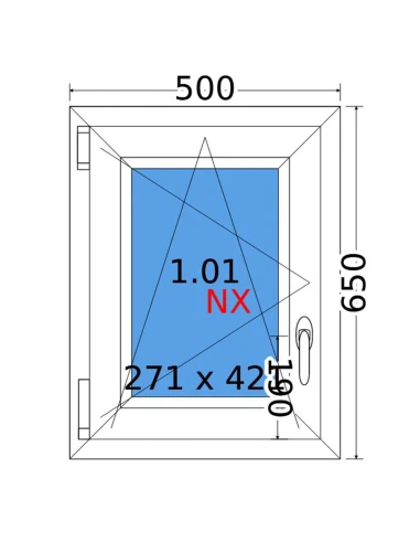 Kunststofffenster PVC Fenster 50x65 cm DREH/KIPP Decco EkoSun 6