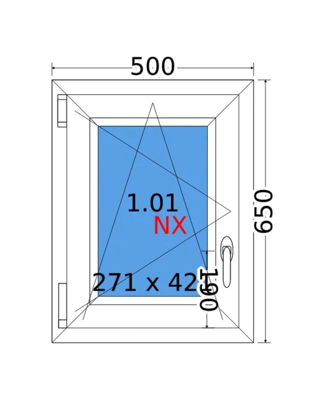 Kunststofffenster PVC Fenster 50x65 cm DREH/KIPP Decco EkoSun 6