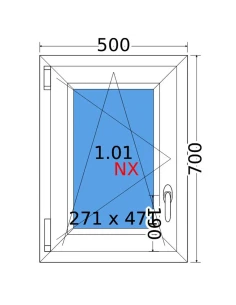 Kunststofffenster PVC Fenster 50x70 cm DREH/KIPP Decco EkoSun 6 2