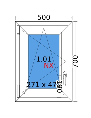 Kunststofffenster PVC Fenster 50x70 cm DREH/KIPP Decco EkoSun 6