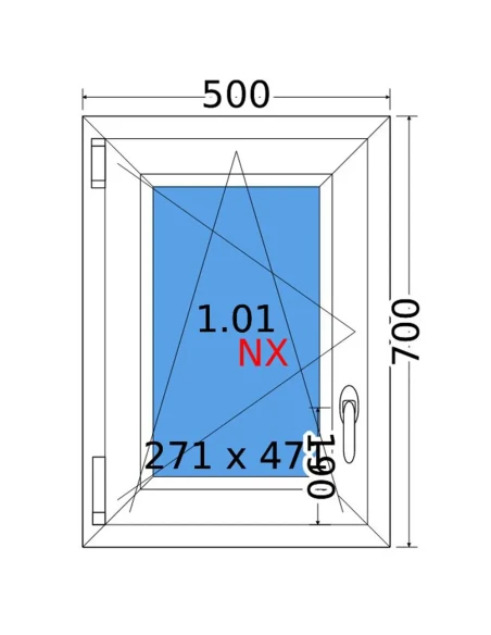 Kunststofffenster PVC Fenster 50x70 cm DREH/KIPP Decco EkoSun 6