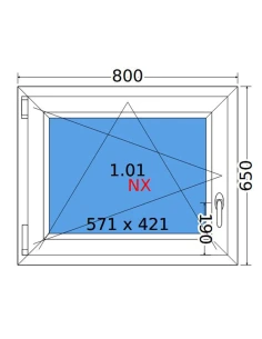 Kunststofffenster PVC Fenster 80x65 cm DREH/KIPP Decco EkoSun 6 2