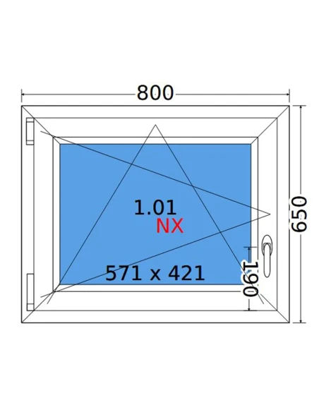 Kunststofffenster PVC Fenster 80x65 cm DREH/KIPP Decco EkoSun 6