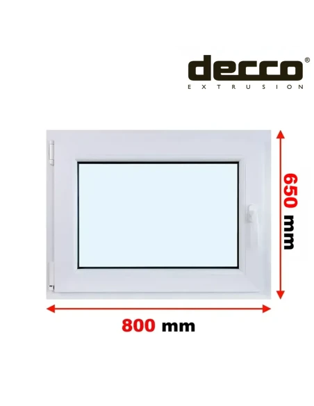 Kunststofffenster PVC Fenster 80x65 cm DREH/KIPP Decco EkoSun 6