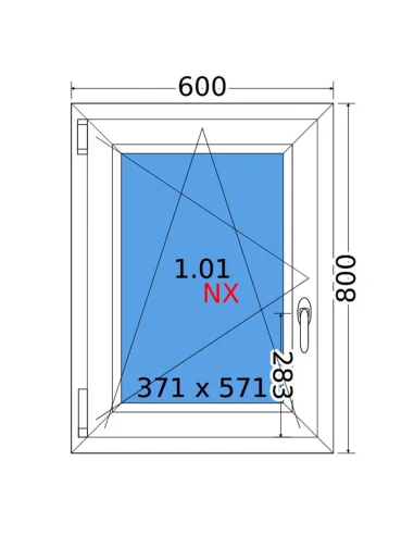 Kunststofffenster PVC Fenster 60x80 cm DREH/KIPP Decco EkoSun 6