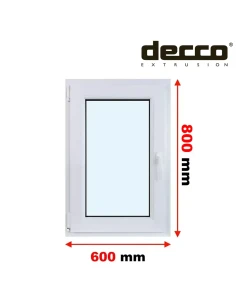 Kunststofffenster PVC Fenster 60x80 cm DREH/KIPP Decco EkoSun 6
