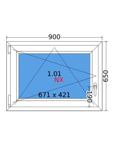 Kunststofffenster PVC Fenster 90x65 cm DREH/KIPP Decco EkoSun 6 2