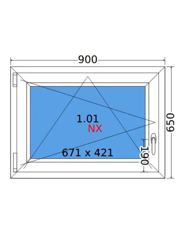 Kunststofffenster PVC Fenster 90x65 cm DREH/KIPP Decco EkoSun 6