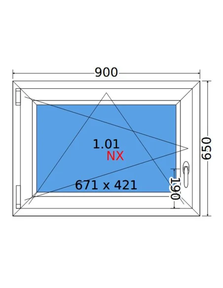 Kunststofffenster PVC Fenster 90x65 cm DREH/KIPP Decco EkoSun 6