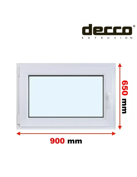 Kunststofffenster PVC Fenster 90x65 cm DREH/KIPP Decco EkoSun 6