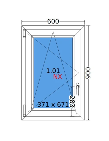 Kunststofffenster PVC Fenster 60x90 cm DREH/KIPP Decco EkoSun 6
