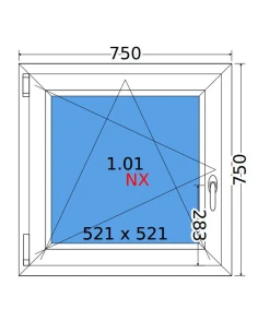 Kunststofffenster PVC Fenster 75x75 cm DREH/KIPP Decco EkoSun 6 2