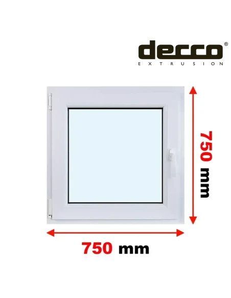 Kunststofffenster PVC Fenster 75x75 cm DREH/KIPP Decco EkoSun 6
