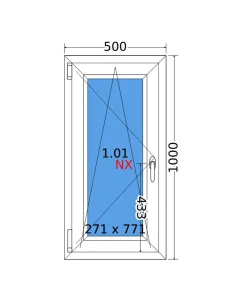 Kunststofffenster PVC Fenster 50x100 cm DREH/KIPP Decco EkoSun 6 2