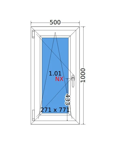 Kunststofffenster PVC Fenster 50x100 cm DREH/KIPP Decco EkoSun 6