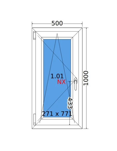 Kunststofffenster PVC Fenster 50x100 cm DREH/KIPP Decco EkoSun 6
