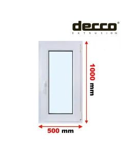 Kunststofffenster PVC Fenster 50x100 cm DREH/KIPP Decco EkoSun 6