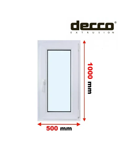 Kunststofffenster PVC Fenster 50x100 cm DREH/KIPP Decco EkoSun 6