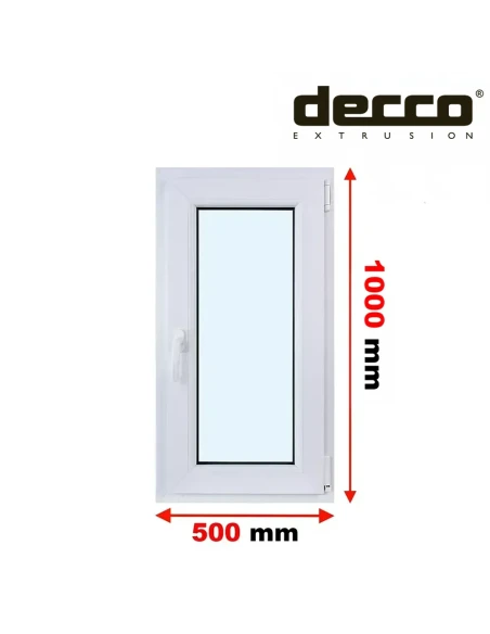 Kunststofffenster PVC Fenster 50x100 cm DREH/KIPP Decco EkoSun 6