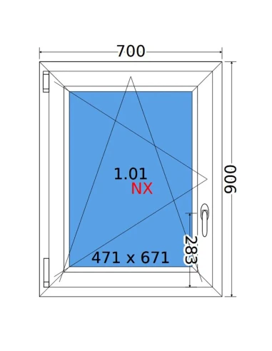 Kunststofffenster PVC Fenster 70x90 cm DREH/KIPP Decco EkoSun 6