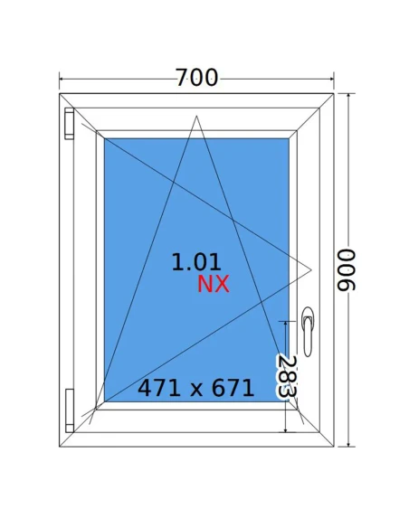 Kunststofffenster PVC Fenster 70x90 cm DREH/KIPP Decco EkoSun 6