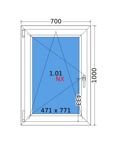 Kunststofffenster PVC Fenster 70x100 cm DREH/KIPP Decco EkoSun 6